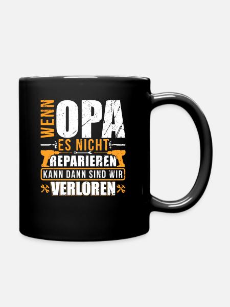 Handwerker Opa Geschenk - Super Vatertagsgeschenk - Tasse einfarbig - Schwarz