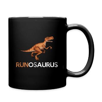 Running Dinosaur Gift Dino Funny - Full Colour Mug - black - Right