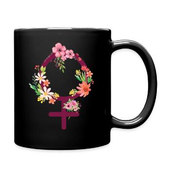 Vénus symbole fleurs - Mug uni - noir - Droite