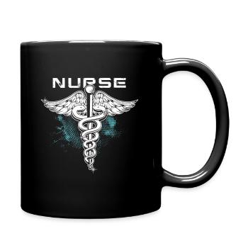 weiß Krankenschwester Gesundheit Geschenk - Tasse einfarbig - Schwarz - Rechts