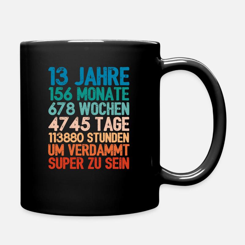 Birthday present For 13 year old 13th birthday - Full Colour Mug - black