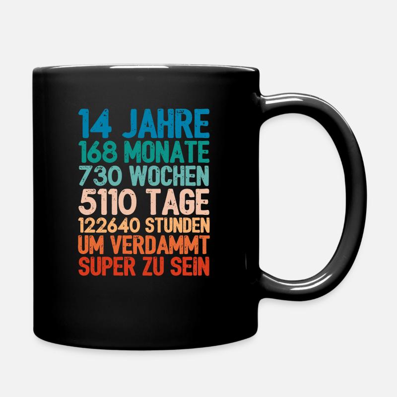 Geburtstagsgeschenk Für 14 Jährige 14. Geburtstag - Tasse einfarbig - Schwarz
