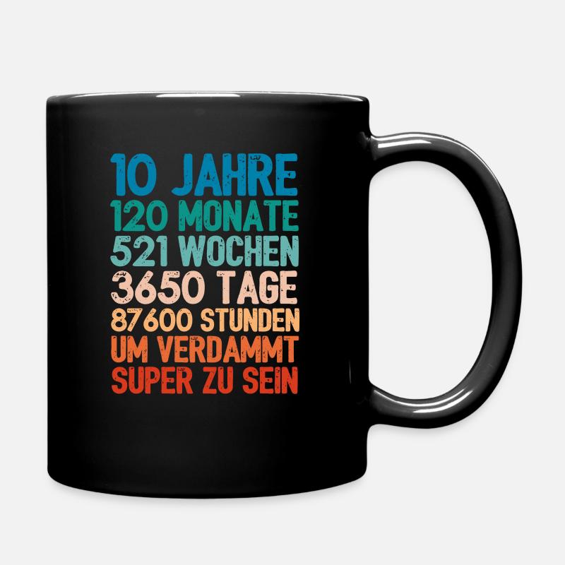 Geburtstagsgeschenk 10 Jährige 10. Geburtstag - Tasse einfarbig - Schwarz