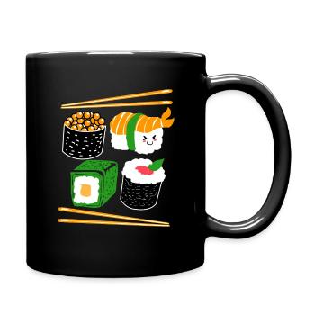 Sushi Go Riz Japon Tokyo Miso Nigiri Maki Udon - Mug uni - noir - Droite