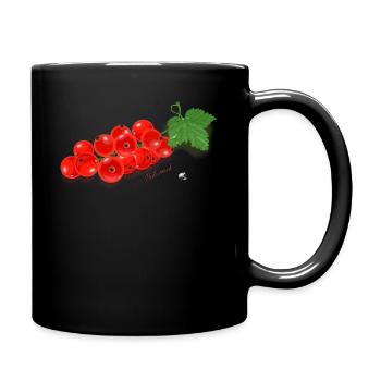 Groseille rouge sur une branche avec une feuille verte de thé - Mug uni - noir - Droite