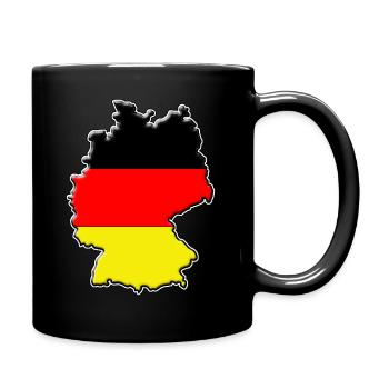 Germany flag map - Full Colour Mug - black - Right