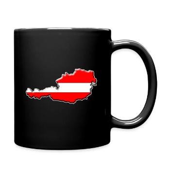 Austria flag map - Full Colour Mug - black - Right