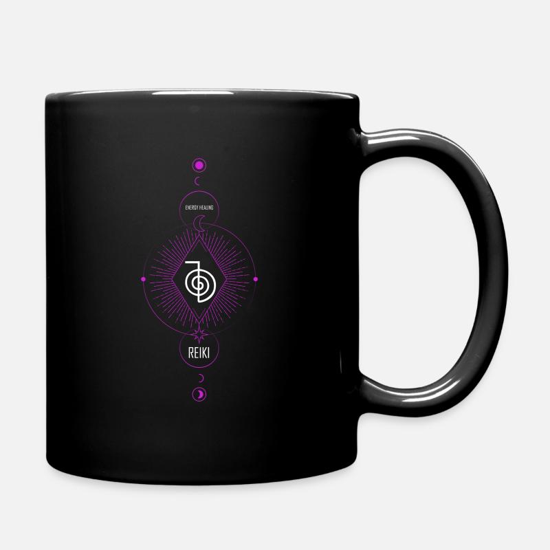 lineart Reiki cure cool gift - Full Colour Mug - black