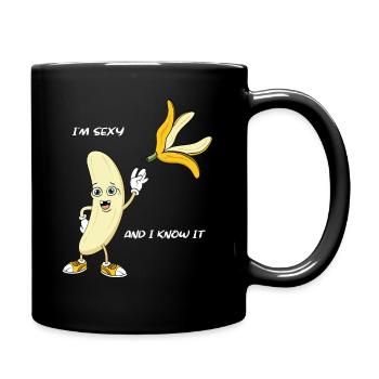 Witziges Bananen Striptease T-Shirt Geschenk - Tasse einfarbig - Schwarz - Rechts