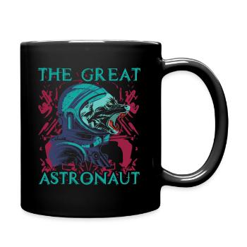 Wolf Astronomie cooles Geschenk - Tasse einfarbig - Schwarz - Rechts