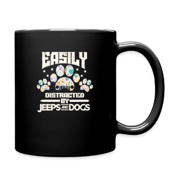 Jeep Hunde Hund Haustier Pfote Frauchen Geschenk - Tasse einfarbig - Schwarz - Rechts