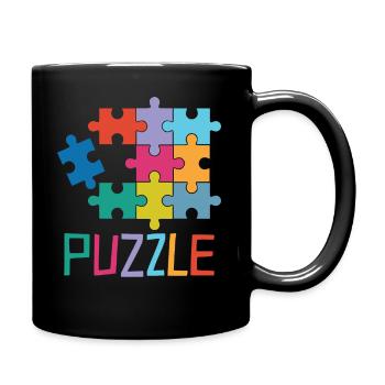 Puzzle Pattern - Full Colour Mug - black - Right