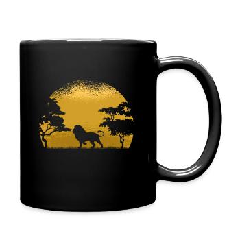 Lion Afrique - Mug uni - noir - Droite
