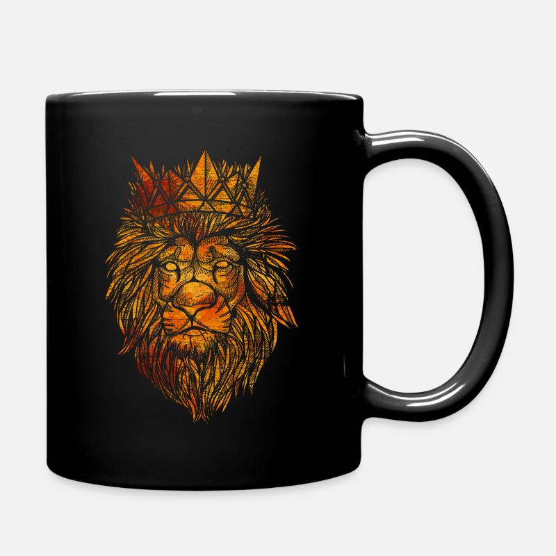 Löwe König Krone - Tasse einfarbig - Schwarz