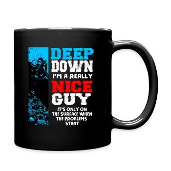 Taucher Geschenk Lustig Diving Tauchen Sport Meer - Tasse einfarbig - Schwarz - Rechts