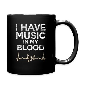 Rythme cardiaque musique - Mug uni - noir - Droite