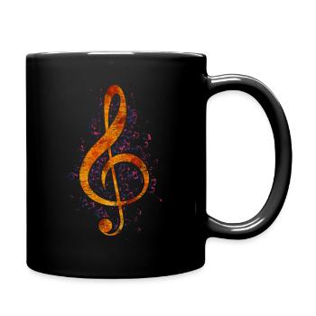 Musique notes de musique clef - Mug uni - noir - Droite