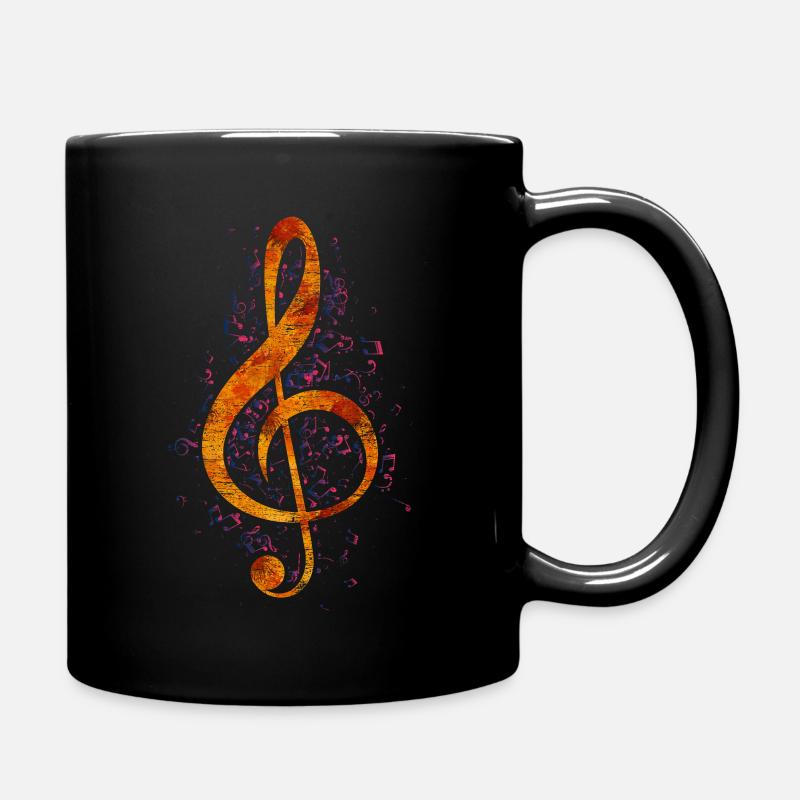 Musique notes de musique clef - Mug uni - noir
