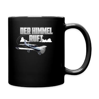 Der Himmel ruft - Tasse einfarbig - Schwarz - Rechts