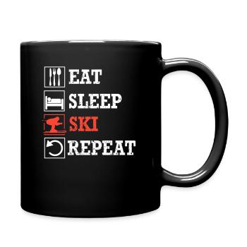 Mange Sommeil Ski Repeat Retro - Mug uni - noir - Droite