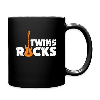 Zwillinge Geschenkidee Rock Musik Kinder - Tasse einfarbig - Schwarz - Rechts