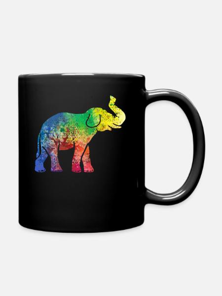 Elephant elephant - Full Colour Mug - black