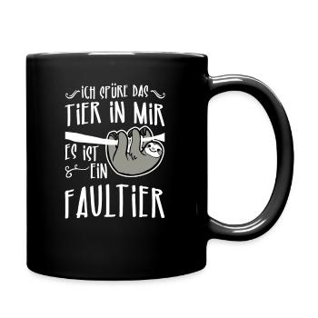 Ich Spüre Das Tier in Mir Es Ist ein Faultier - Tasse einfarbig - Schwarz - Rechts