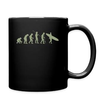 Surfen Evolution - Tasse einfarbig - Schwarz - Rechts