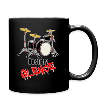Drummer - Schlagzeug - Destroy Silence - Tasse einfarbig - Schwarz - Rechts