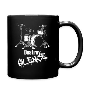 Drummer - Schlagzeug - Destroy Silence - Tasse einfarbig - Schwarz - Rechts