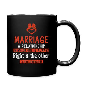 Marriage proposal marriage wedding engagement gift idea - Full Colour Mug - black - Right
