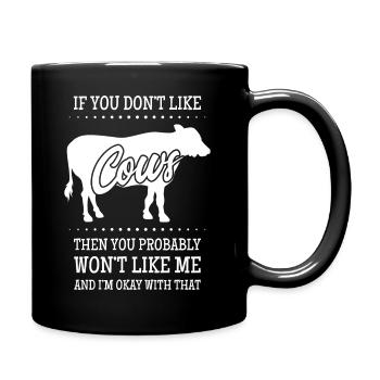 Cow Muh Cows Dairy Cow Beef Calf Cow - Full Colour Mug - black - Right