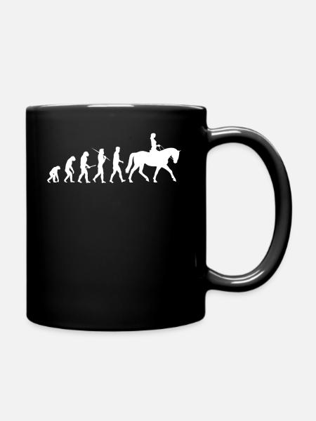 Human Evo Pferd Stute Hengst Reiten Pony Geschenk - Tasse einfarbig - Schwarz