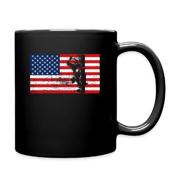Lineman Elektriker Amerika Flagge Usa Geschenk - Tasse einfarbig - Schwarz - Rechts