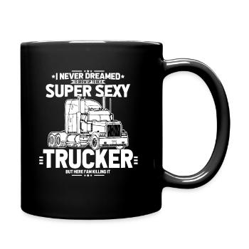 Camionneur - Mug uni - noir - Droite
