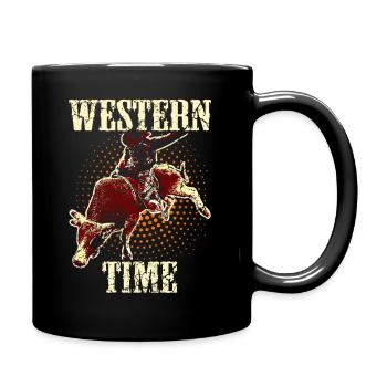 Bullen Reiten Rodeo Western Texas - Tasse einfarbig - Schwarz - Rechts