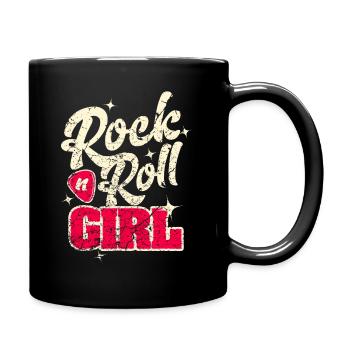 Rock and Roll Girl Rock Music - Full Colour Mug - black - Right