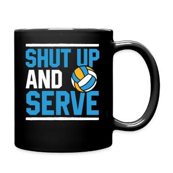 Volleyball Spruch witzig - Tasse einfarbig - Schwarz - Rechts