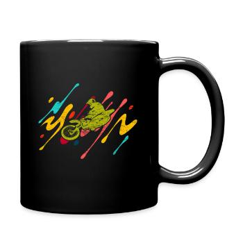 Retro Braap Motorrad Quad Geschenk Geschenkidee - Tasse einfarbig - Schwarz - Rechts