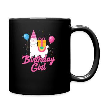 Birthday Girl Birthday Girl Llama Gift - Full Colour Mug - black - Right
