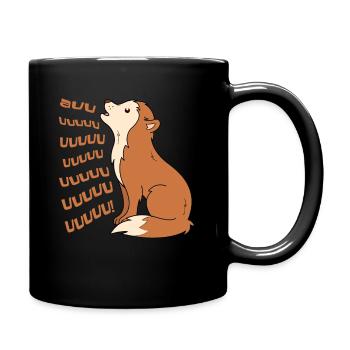 Kleiner Wolf auuu - Tasse einfarbig - Schwarz - Rechts