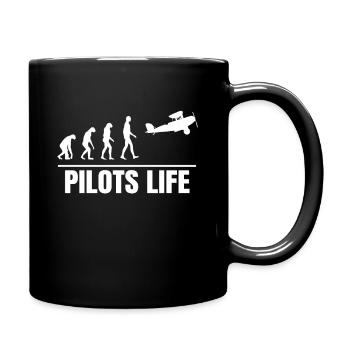 Pilote co-pilote capitaine de vol Idée cadeau fête des pères - Mug uni - noir - Droite