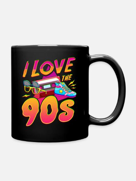 I Love the 90s 90er Jahre - Tasse einfarbig - Schwarz