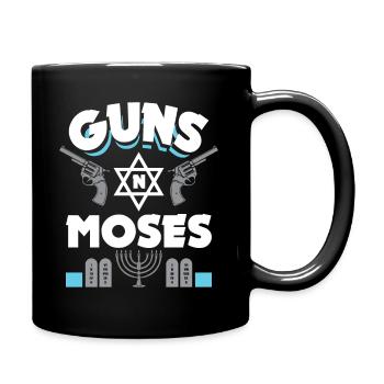 Guns N Moses - Lustiger jüdischer Spruch - Tasse einfarbig - Schwarz - Rechts