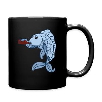 Drunk fish - Full Colour Mug - black - Right