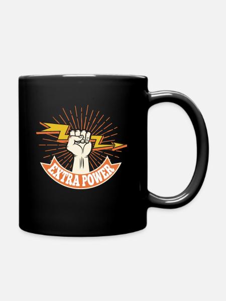 Extra power - Tasse einfarbig - Schwarz