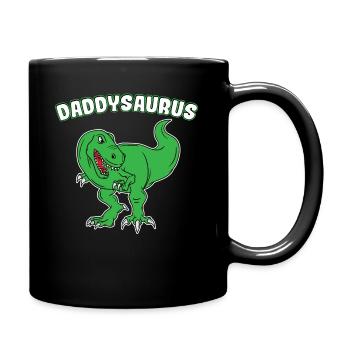 Dinosaurier Dino T-Rex Papa Vater Papi Geschenk - Tasse einfarbig - Schwarz - Rechts