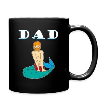 Cadeau papa sirène sirène fishwife - Mug uni - noir - Droite