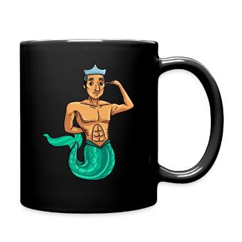 Meerjungfrau Seejungfrau Security Sec Geschenk - Tasse einfarbig - Schwarz - Rechts