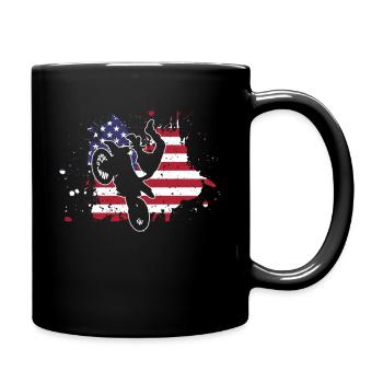 Motocross Fahrer Motorrad Usa Amerika Geschenk - Tasse einfarbig - Schwarz - Rechts